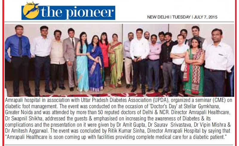 Amrapali Group enlightens people about diabetic foot syndrome, holds seminar